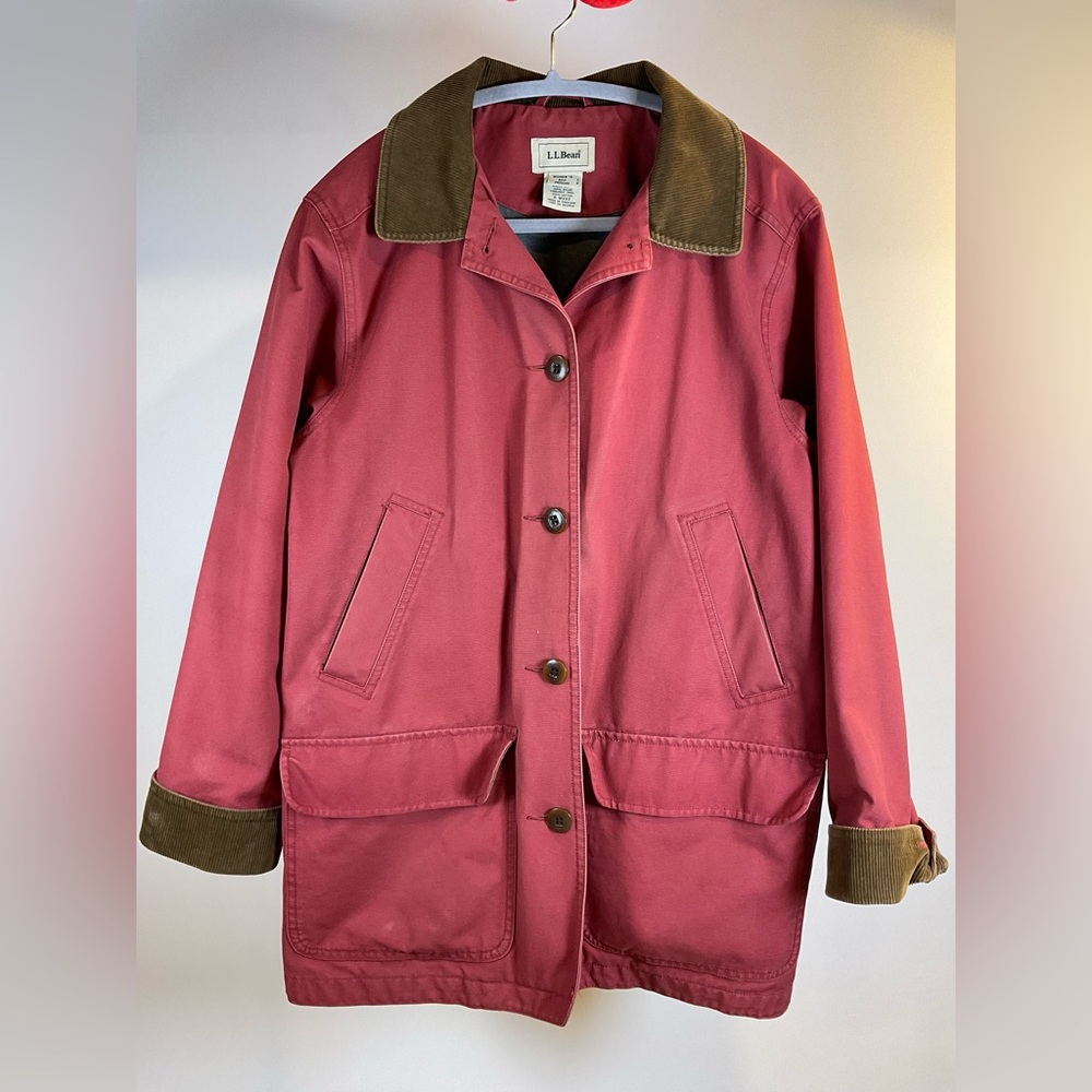L.L. Bean Vintage Women's Adirondack Barn Coat Jacket with Corduroy Trim